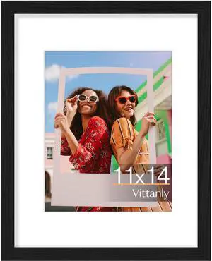 11x14 Picture Frame, Display Pictures 8x10 with Mat or 11x14 without Mat, Photo Frame for Wall Mounting, Black, 1 Pack 11x14 Picture Frame, Display Pictures 8x10 with Mat or 11x14 without Mat, Photo Frame for Wall Mounting, Black, 1 Pack
