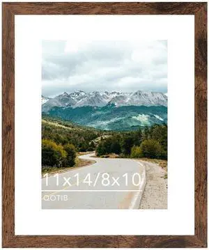 11x14 Picture Frame with 8x10 Mat Deep Brown, Display 8x10 with Mat or 11x14 Without Mat, Wood 11 by 14 Photo Frame, 11 x 14 Frame for Wall Hanging Display, Deep Brown 11x14 Picture Frame with 8x10 Mat Deep Brown, Display 8x10 with Mat or 11x14 Without Mat, Wood 11 by 14 Photo Frame, 11 x 14 Frame for Wall Hanging Display, Deep Brown