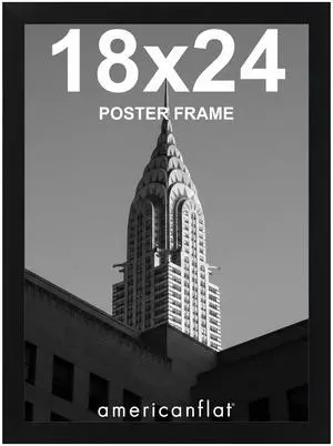 18x24 Poster Frame - Black Engineered Wood with Polished Plexiglass - Wide Picture Frame for Vertical or Horizontal Wall Display - Epic Collection - Black 18x24 Poster Frame - Black Engineered Wood with Polished Plexiglass - Wide Picture Frame for Vertical or Horizontal Wall Display - Epic Collection - Black