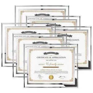 8.5 by 11 Picture Frames, 6 Pack 8.5x11 Glass Picture Frames For Small Business Licenses, School Certificates, Family Awards & Office Diplomas, Tabletop Display Only Vertical or Horizontal 8.5 by 11 Picture Frames, 6 Pack 8.5x11 Glass Picture Frames For Small Business Licenses, School Certificates, Family Awards & Office Diplomas, Tabletop Display Only Vertical or Horizontal