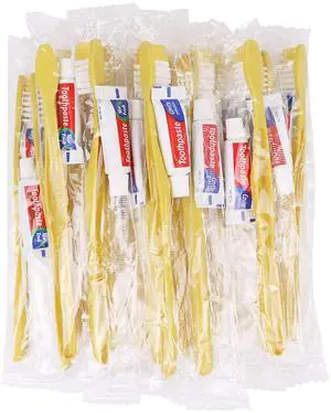 Disposable Toothbrushes with Toothpaste,200 Pack Yellow Hollow Individually Wrapped Disposable Travel Toothbrushes Kit in Bulk for Homeless,Nursing Home,Hotel,Charity Disposable Toothbrushes with Toothpaste,200 Pack Yellow Hollow Individually Wrapped Disposable Travel Toothbrushes Kit in Bulk for Homeless,Nursing Home,Hotel,Charity