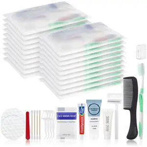 Travel Size Toiletries Kits Disposable Toiletry Set in Bulk, Portable Trial Size Personal Hygiene Care Package Supplies Amenities Essentials for Camping/ Hotel/Guest/Homeless/Charity 9-in-1 (20 Pack) Travel Size Toiletries Kits Disposable Toiletry Set in Bulk, Portable Trial Size Personal Hygiene Care Package Supplies Amenities Essentials for Camping/ Hotel/Guest/Homeless/Charity 9-in-1 (20 Pack)