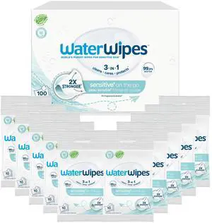 Sensitive+ On The Go Wipes, 3-In-1 Cleans, Cares, Protects, 99.9% Water, Unscented & Hypoallergenic Wet Wipes, 100 Count (10 Packs) Sensitive+ On The Go Wipes, 3-In-1 Cleans, Cares, Protects, 99.9% Water, Unscented & Hypoallergenic Wet Wipes, 100 Count (10 Packs)