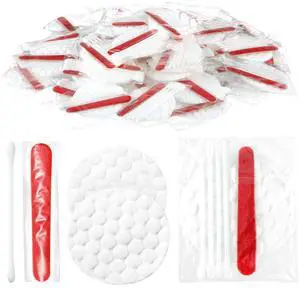 100 Set Hotel Vanity Kit Individually Wrapped Hotel Amenities Disposable Travel Size Hospitality Supplies, Include Cotton Pads, Cotton Swabs, Nail File for Motels Makeup Toiletry Shelter 100 Set Hotel Vanity Kit Individually Wrapped Hotel Amenities Disposable Travel Size Hospitality Supplies, Include Cotton Pads, Cotton Swabs, Nail File for Motels Makeup Toiletry Shelter