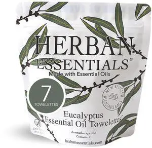 Eucalyptus Wipes & Towelettes - Essential Oil Wipes for Hands & Body - Travel Size Essentials and Toiletries - Natural, Individually Wrapped, Disposable & Moist Refresh (7 count) Eucalyptus Wipes & Towelettes - Essential Oil Wipes for Hands & Body - Travel Size Essentials and Toiletries - Natural, Individually Wrapped, Disposable & Moist Refresh (7 count)
