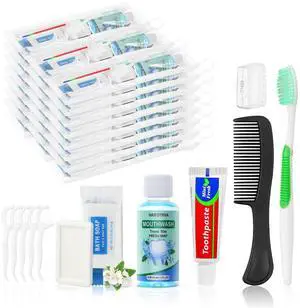 30 Set Personal Care Travel Toiletries Sets Bulk,8-IN-1 Disposable Toothbrushes with Toothpaste and Floss,Mouthwash,Comb,Soap,Cover,Zip Bag Toiletry Travel Toothbrush Kit for Homeless,Hotel,Charity 30 Set Personal Care Travel Toiletries Sets Bulk,8-IN-1 Disposable Toothbrushes with Toothpaste and Floss,Mouthwash,Comb,Soap,Cover,Zip Bag Toiletry Travel Toothbrush Kit for Homeless,Hotel,Charity