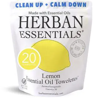Lemon Wipes & Towelettes - Essential Oil Wipes for Make Up, Hands, Face & Body - Travel Size Essentials & Toiletries - Natural, Individually Wrapped, Disposable & Moist (20 count) Lemon Wipes & Towelettes - Essential Oil Wipes for Make Up, Hands, Face & Body - Travel Size Essentials & Toiletries - Natural, Individually Wrapped, Disposable & Moist (20 count)