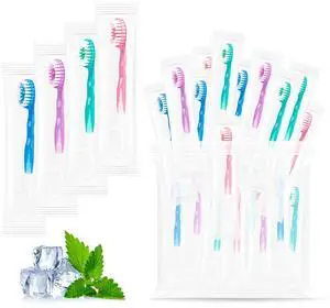 5 in 1 Disposable Mini Toothbrushes Travel Size with Toothpaste, Floss, Pick & Tongue Scraper, Individually Wrapped, Portable Oral Care Set, 24 Packs, Mix 4 Flavors 5 in 1 Disposable Mini Toothbrushes Travel Size with Toothpaste, Floss, Pick & Tongue Scraper, Individually Wrapped, Portable Oral Care Set, 24 Packs, Mix 4 Flavors