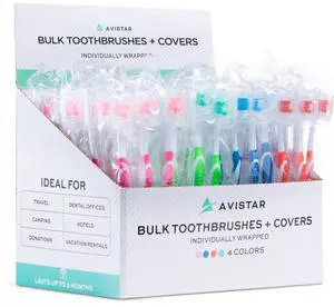 104 Pack Bulk Toothbrushes w/ Cover Caps, Individually Wrapped Disposable Travel Toothbrush, Value Size, Long Lasting 3+ Months, Med-Soft Manual Teeth Brush Bristles, 4 Colors (Red Green Blue Pink) 104 Pack Bulk Toothbrushes w/ Cover Caps, Individually Wrapped Disposable Travel Toothbrush, Value Size, Long Lasting 3+ Months, Med-Soft Manual Teeth Brush Bristles, 4 Colors (Red Green Blue Pink)