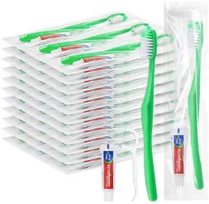 Disposable Toothbrushes with Toothpaste and Floss,50Pcs Green Single Use Individually Wrapped Disposable Travel Toothbrushes and Dental Floss Kit Bulk for Homeless,Airbnb,Hotel,Dentist Disposable Toothbrushes with Toothpaste and Floss,50Pcs Green Single Use Individually Wrapped Disposable Travel Toothbrushes and Dental Floss Kit Bulk for Homeless,Airbnb,Hotel,Dentist