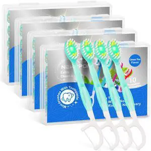 40 Pack Prepasted Mini Disposable Toothbrushes - No Water Travel Toothbrush with Built-in Greentea Bead for Hotel Camping Flight Car Guest Use - 10ct per Portable Case Essentials for Women Men Kids 40 Pack Prepasted Mini Disposable Toothbrushes - No Water Travel Toothbrush with Built-in Greentea Bead for Hotel Camping Flight Car Guest Use - 10ct per Portable Case Essentials for Women Men Kids