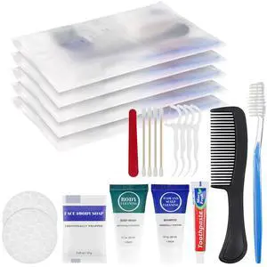 Toiletry Kits Travel Essentials Disposable Hygiene in Bulk, Trial Size Toiletries Supplies Individually Wrapped Traveling Personal Care Items, for Camping, Hotel, Homeless, Charity, 8-in-1 (5-Pack) Toiletry Kits Travel Essentials Disposable Hygiene in Bulk, Trial Size Toiletries Supplies Individually Wrapped Traveling Personal Care Items, for Camping, Hotel, Homeless, Charity, 8-in-1 (5-Pack)