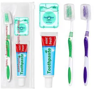 20 Disposable Toothbrushes with Toothpaste Set Individually Wrapped Travel Toothbrushes Kit in Bulk Travel Toiletry Kit with Toothbrush Head Cover,Dental Floss Bulk 50m/55yd for Travel Hotel 20 Disposable Toothbrushes with Toothpaste Set Individually Wrapped Travel Toothbrushes Kit in Bulk Travel Toiletry Kit with Toothbrush Head Cover,Dental Floss Bulk 50m/55yd for Travel Hotel