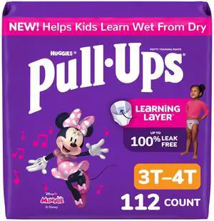 Girls' Potty Training Pants, Size 3T-4T Training Underwear (32-40 lbs), 112 Count Girls' Potty Training Pants, Size 3T-4T Training Underwear (32-40 lbs), 112 Count