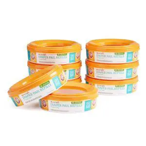 Arm and Hammer Diaper Pail Refills, 8 Pack, Lavender Scented, Holds 2176 Newborn Diapers Arm and Hammer Diaper Pail Refills, 8 Pack, Lavender Scented, Holds 2176 Newborn Diapers