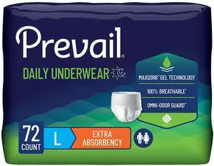 Daily Protective Underwear - Unisex Adult Incontinence Underwear - Disposable Adult Diaper for Men & Women - Maximum Absorbency - Large - 18 Count (Pack of 4) Daily Protective Underwear - Unisex Adult Incontinence Underwear - Disposable Adult Diaper for Men & Women - Maximum Absorbency - Large - 18 Count (Pack of 4)