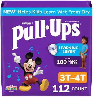 Boys' Potty Training Pants, Size 3T-4T Training Underwear (32-40 lbs), 112 Count Boys' Potty Training Pants, Size 3T-4T Training Underwear (32-40 lbs), 112 Count