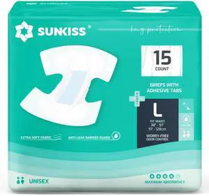 TrustPlus Adult Diapers with Maximum Absorbency, Unisex Disposable Incontinence Briefs with Tabs for Men and Women, Odor Control, Large, 15 Count TrustPlus Adult Diapers with Maximum Absorbency, Unisex Disposable Incontinence Briefs with Tabs for Men and Women, Odor Control, Large, 15 Count