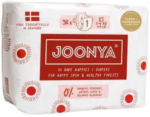 Baby Diapers, Size 1 XS (4-9 lb) - 1 Bag of 32 - Non Toxic, Eco-Friendly, High Absorbency, Overnight Use, Ultra Slim & Soft - Made in Denmark Baby Diapers, Size 1 XS (4-9 lb) - 1 Bag of 32 - Non Toxic, Eco-Friendly, High Absorbency, Overnight Use, Ultra Slim & Soft - Made in Denmark