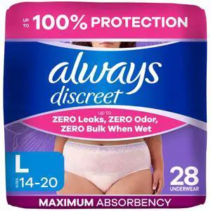Adult Diapers for Women, Incontinence Underwear, Postpartum Essentials, Disposable Briefs, Max Absorbency, Bladder Leak Protection, Large, 28ct Adult Diapers for Women, Incontinence Underwear, Postpartum Essentials, Disposable Briefs, Max Absorbency, Bladder Leak Protection, Large, 28ct