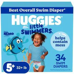 Little Swimmers Disposable Swim Diapers, Size 5-6 (32+ lbs), 34 Ct (2 Packs of 17), Packaging May Vary Little Swimmers Disposable Swim Diapers, Size 5-6 (32+ lbs), 34 Ct (2 Packs of 17), Packaging May Vary