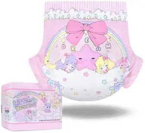 Ultra Absorbent 7000 mL Adjustable Hook-and-Loop Fastener Closure Adult Printed Cloth Back Diaper 10 Pieces - Fairy Littles in Dreamland (Medium 28"-38") Ultra Absorbent 7000 mL Adjustable Hook-and-Loop Fastener Closure Adult Printed Cloth Back Diaper 10 Pieces - Fairy Littles in Dreamland (Medium 28"-38")