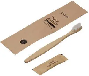 Disposable Toothbrush with Toothpaste Kit 100 Pack Bamboo Toothbrush with Pre-Pasted Set Eco and Non Plastic Individually Wrapped Hotel Supplies and Toiletries for Guests Disposable Toothbrush with Toothpaste Kit 100 Pack Bamboo Toothbrush with Pre-Pasted Set Eco and Non Plastic Individually Wrapped Hotel Supplies and Toiletries for Guests