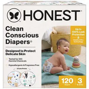 Comfort Dry Disposable Daytime Diapers for Sensitive Skin, Hypoallergenic, Space Travel + It's a Pawty, Super Club Box Size 3, (1628 lbs), 120 Count Comfort Dry Disposable Daytime Diapers for Sensitive Skin, Hypoallergenic, Space Travel + It's a Pawty, Super Club Box Size 3, (1628 lbs), 120 Count