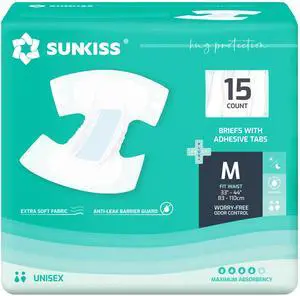 TrustPlus Adult Diapers with Maximum Absorbency, Unisex Disposable Incontinence Briefs with Tabs for Men and Women, Odor Control, Medium, Previously S/M, 15 Count TrustPlus Adult Diapers with Maximum Absorbency, Unisex Disposable Incontinence Briefs with Tabs for Men and Women, Odor Control, Medium, Previously S/M, 15 Count