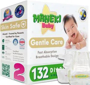 Size 2 Diapers, Highly Absorbent Breathable Baby Diapers, Size 2 (918 lbs), 132 Count, Hypoallergenic & Fragrance-Free, Day & Night Protection for Sensitive Skin, Packaging May Vary Size 2 Diapers, Highly Absorbent Breathable Baby Diapers, Size 2 (918 lbs), 132 Count, Hypoallergenic & Fragrance-Free, Day & Night Protection for Sensitive Skin, Packaging May Vary