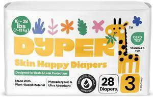 Baby Diapers Size 3 (28 Count) - Plant Based Disposable Diapers for Day and Overnight Premium Leak Protection, Skin-Friendly Comfort with Soft Size 3 Diapers (16-28 lbs) Baby Diapers Size 3 (28 Count) - Plant Based Disposable Diapers for Day and Overnight Premium Leak Protection, Skin-Friendly Comfort with Soft Size 3 Diapers (16-28 lbs)