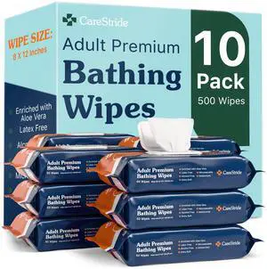 Premium Extra Large Disposable Washcloths (50 Count Each) Plant-Based, Ultra Soft 8" x 12" Adult Bathing Wipes for Elderly, Incontinence Care, Full Body Cleaning, Sensitive Skin, Pack of 10 Premium Extra Large Disposable Washcloths (50 Count Each) Plant-Based, Ultra Soft 8" x 12" Adult Bathing Wipes for Elderly, Incontinence Care, Full Body Cleaning, Sensitive Skin, Pack of 10