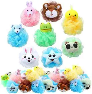 16 Pcs Kids Bath Loofahs Bulk Animal Cartoon Bath Sponge Cute Pouf Mesh Body Loofah Colorful Exfoliating Scrubber Shower Ball for Kids Toddler Boys Girls Adults 16 Pcs Kids Bath Loofahs Bulk Animal Cartoon Bath Sponge Cute Pouf Mesh Body Loofah Colorful Exfoliating Scrubber Shower Ball for Kids Toddler Boys Girls Adults