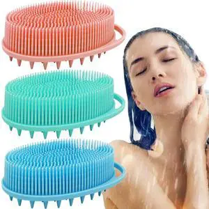 Soft Exfoliating Body Bath Shower Scrubber - Silicone Body Brush, 3 Pack for Kids and Adults with All Kinds of Skin Soft Exfoliating Body Bath Shower Scrubber - Silicone Body Brush, 3 Pack for Kids and Adults with All Kinds of Skin