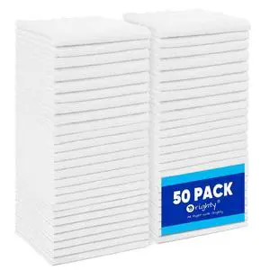 Microfiber Cleaning Cloth Bulk, Shop Towels Shop Rags 50 Pack, Reusable Microfiber Cleaning Rags for Cars, Multi-Purpose Lint Free Towels for Home & Kitchen, 12x12 Inch, White Microfiber Cleaning Cloth Bulk, Shop Towels Shop Rags 50 Pack, Reusable Microfiber Cleaning Rags for Cars, Multi-Purpose Lint Free Towels for Home & Kitchen, 12x12 Inch, White