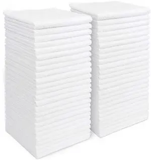 White Microfiber Cleaning Cloth 50PK, Absorbent Cleaning Rags 12"x12" White Microfiber Cleaning Cloth 50PK, Absorbent Cleaning Rags 12"x12"