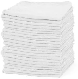 Shop Towels Pack of 50 Reusable Cleaning Rags Durable Quality Cotton 13" x 13" Machine Washable Suitable for All Purposes (White) Shop Towels Pack of 50 Reusable Cleaning Rags Durable Quality Cotton 13" x 13" Machine Washable Suitable for All Purposes (White)