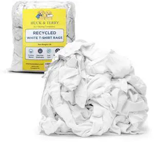 White T-Shirt Bag of Rags, 100% Recycled Material, Cotton Blend Bar Mop, Reclaimed, Eco-Friendly Cloth, Cleaning & Painting Rags, Lint Free, Highly Absorbent (Bag, 1, Pound) White T-Shirt Bag of Rags, 100% Recycled Material, Cotton Blend Bar Mop, Reclaimed, Eco-Friendly Cloth, Cleaning & Painting Rags, Lint Free, Highly Absorbent (Bag, 1, Pound)