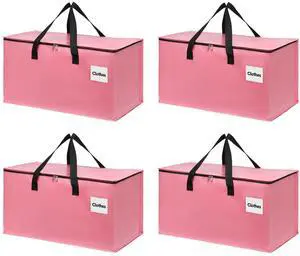 4 Pack Extra Large Heavy Duty Moving Bags with Reinforced Zipper & Wide Carry Handles, Stylish Pink Storage Totes for Clothes Packing, Dorm Moves & Apartment Organization, Pink 4 Pack Extra Large Heavy Duty Moving Bags with Reinforced Zipper & Wide Carry Handles, Stylish Pink Storage Totes for Clothes Packing, Dorm Moves & Apartment Organization, Pink