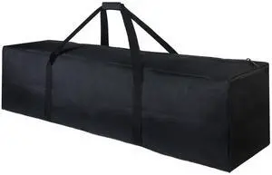 1-Pack 46 Inch Extra Large Zippered Duffel Bag for Travel Camping Sports Equipment Storage, Waterproof Foldable Luggage Bag with Padded Handles (Black) 1-Pack 46 Inch Extra Large Zippered Duffel Bag for Travel Camping Sports Equipment Storage, Waterproof Foldable Luggage Bag with Padded Handles (Black)