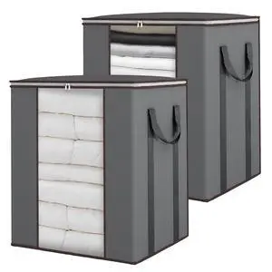 Extra Large Blanket Storage Bags 120L 2 Pack Comforter Storage Bags with Reinforced Handles Breathable Clothes Storage Containers for King Comforter Bedding Pillow Sheet Grey Extra Large Blanket Storage Bags 120L 2 Pack Comforter Storage Bags with Reinforced Handles Breathable Clothes Storage Containers for King Comforter Bedding Pillow Sheet Grey