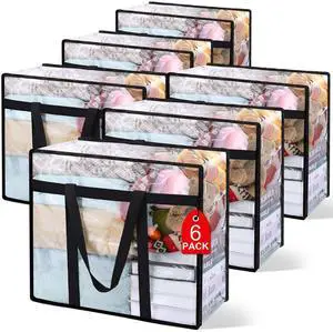 6Pack Clear Blanket Storage Bags Comforter Clothes Storage Moving Bag, 40L 6Pack Clear Blanket Storage Bags Comforter Clothes Storage Moving Bag, 40L