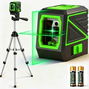 Laser Level with Tripod, 100 feet Green Cross Line Self Rotary Leveling Laser Level, Vertical and Horizontal Line, Rotatable 360 Degree, Manual Self leveling and Pulse Mode, IP54 Waterproof & Battery1 Laser Level with Tripod, 100 feet Green Cross Line Self Rotary Leveling Laser Level, Vertical and Horizontal Line, Rotatable 360 Degree, Manual Self leveling and Pulse Mode, IP54 Waterproof & Battery1
