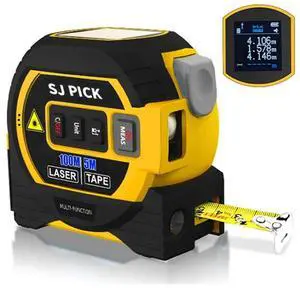 Voice Intelligent Tools 3-in-1 Laser Tape Measure Digital Measuring Tape Ruler-LCD Backlight 5M/16Ft Tape & Laser 100m/328Ft RangefinderCrosshairs MarkingsData Storage (Yellow, 100m/328ft) Voice Intelligent Tools 3-in-1 Laser Tape Measure Digital Measuring Tape Ruler-LCD Backlight 5M/16Ft Tape & Laser 100m/328Ft RangefinderCrosshairs MarkingsData Storage (Yellow, 100m/328ft)