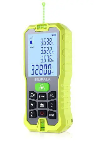 Laser Distance Measuring Tool, 100M/328ft Laser Measure, ±2mm Accuracy Laser Distance Meters with Backlit LCD, Measuring Distance, Area, Volume, Pythagorean Mode for Indoor/Outdoor Use(Green Laser) Laser Distance Measuring Tool, 100M/328ft Laser Measure, ±2mm Accuracy Laser Distance Meters with Backlit LCD, Measuring Distance, Area, Volume, Pythagorean Mode for Indoor/Outdoor Use(Green Laser)