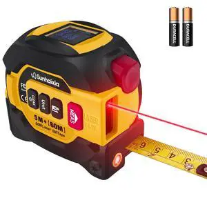 Laser Tape Measure 3 in 1 with Laser Level Crosshairs |196ft/60m Laser Distance+16ft/5m AutoLock Tape |Backlit LCD Display (Ft/Inch/M/mm) |for DIY,Construction, Interior Design (Yellow) Laser Tape Measure 3 in 1 with Laser Level Crosshairs |196ft/60m Laser Distance+16ft/5m AutoLock Tape |Backlit LCD Display (Ft/Inch/M/mm) |for DIY,Construction, Interior Design (Yellow)