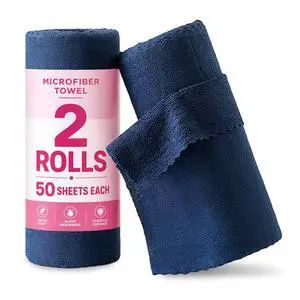 2 Roll Reusable Paper Towels,100 Sheets Tear Away Microfiber Cleaning Cloth, Lint Free Cleaning Rags for Kitchen, Dishcloth,Household Cleaning Supplies 2 Roll Reusable Paper Towels,100 Sheets Tear Away Microfiber Cleaning Cloth, Lint Free Cleaning Rags for Kitchen, Dishcloth,Household Cleaning Supplies