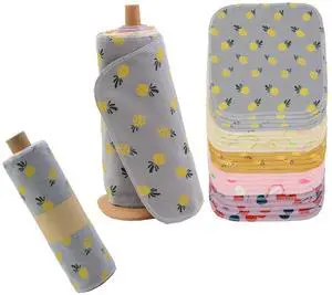 Roll Washable Cotton Cloth, Reusable Paper Towels - 25 Pack with Durable Cardboard Roll - 10" X 10" Zero Waste Reusable Napkins Eco Friendly Roll Washable Cotton Cloth, Reusable Paper Towels - 25 Pack with Durable Cardboard Roll - 10" X 10" Zero Waste Reusable Napkins Eco Friendly
