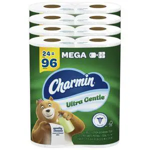 Ultra Gentle Toilet Paper, 24 Mega Rolls (Equivalent to 96 Regular Rolls),White Ultra Gentle Toilet Paper, 24 Mega Rolls (Equivalent to 96 Regular Rolls),White
