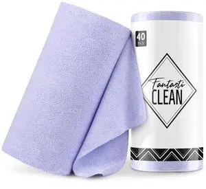 Microfiber Cleaning Cloth Roll -40 Pack, Tear Away Microfiber Towels, 12" x 12", Reusable, Washable, Scratch Free, Ultra Absorbent for All-Around Cleaning Supplies (Lavender) Microfiber Cleaning Cloth Roll -40 Pack, Tear Away Microfiber Towels, 12" x 12", Reusable, Washable, Scratch Free, Ultra Absorbent for All-Around Cleaning Supplies (Lavender)